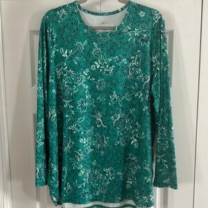 J. Jill Green Floral Women's Tunic Excellent condition